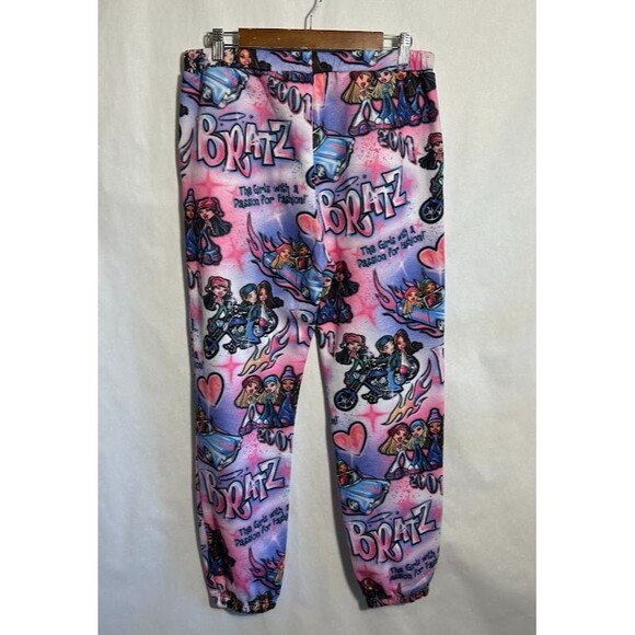 Dolls Kill X Bratz Airbrush Print Jogger Sweatpants M Purple Pink Drawstring - Picture 3 of 9